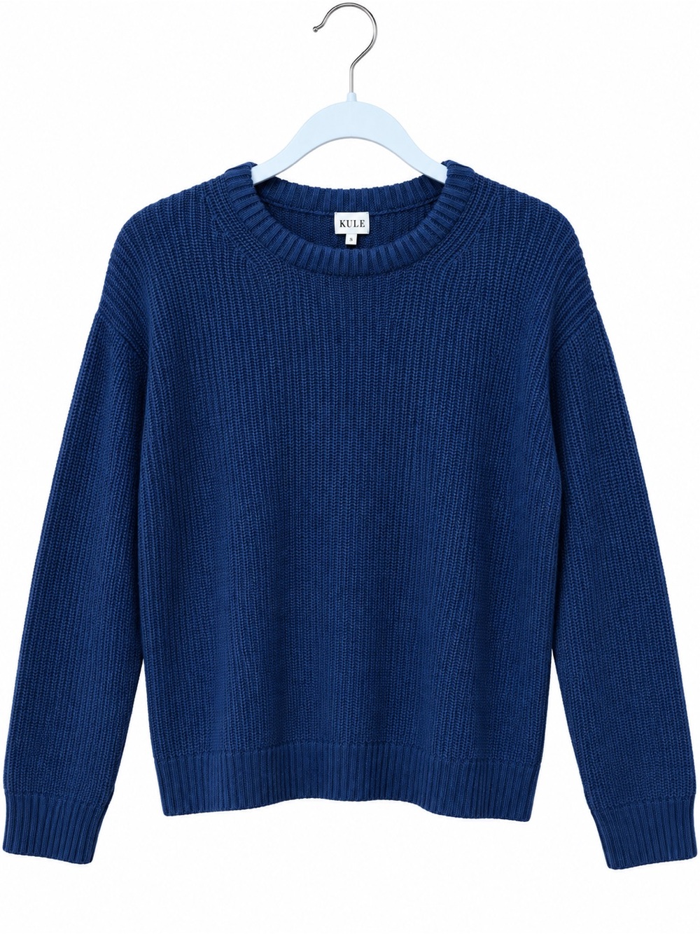 KULE Wool Cashmere Sweater Crewneck Navy Blue Large Jumper